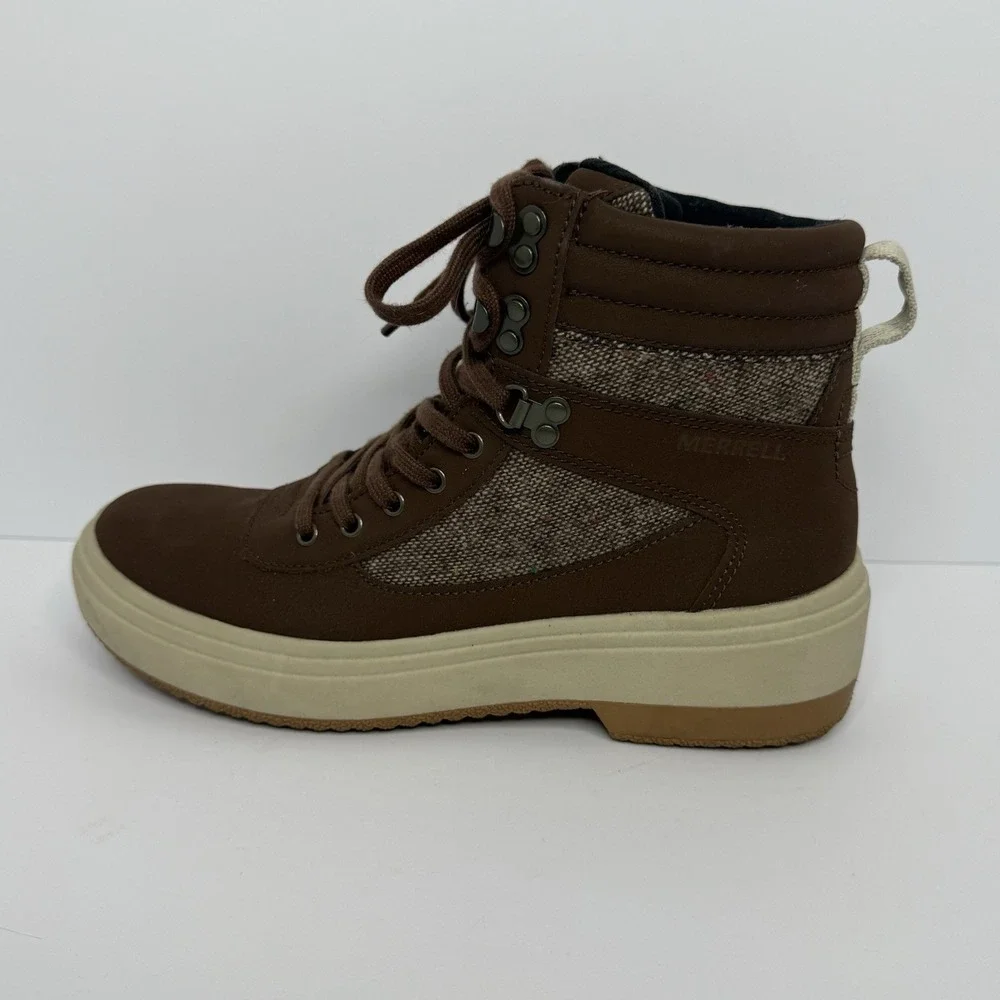 Merrell Holly 2 J003766 Women's 8 Oak Waterproof Round Toe Lace Up Winter Boots